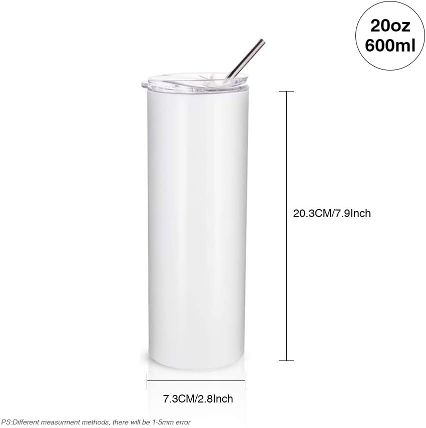 20 oz Blank Sublimation Skinny Tumbler – Tumblers & Cups