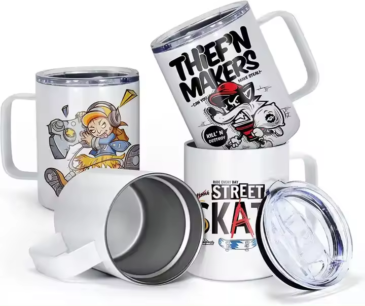 12oz Case (2/25 Units) Cute Coffee Mug Sublimation Tumbler