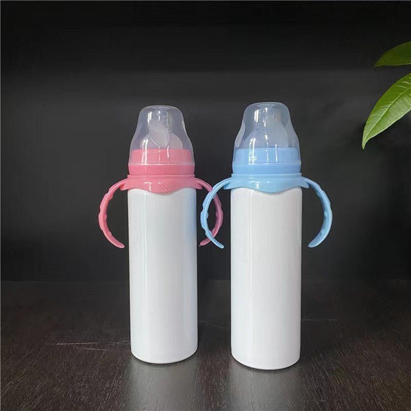 Sublimation Blank 8oz Double Wall Stainless Steel Baby Bottle With A Pink  Top - 1pc