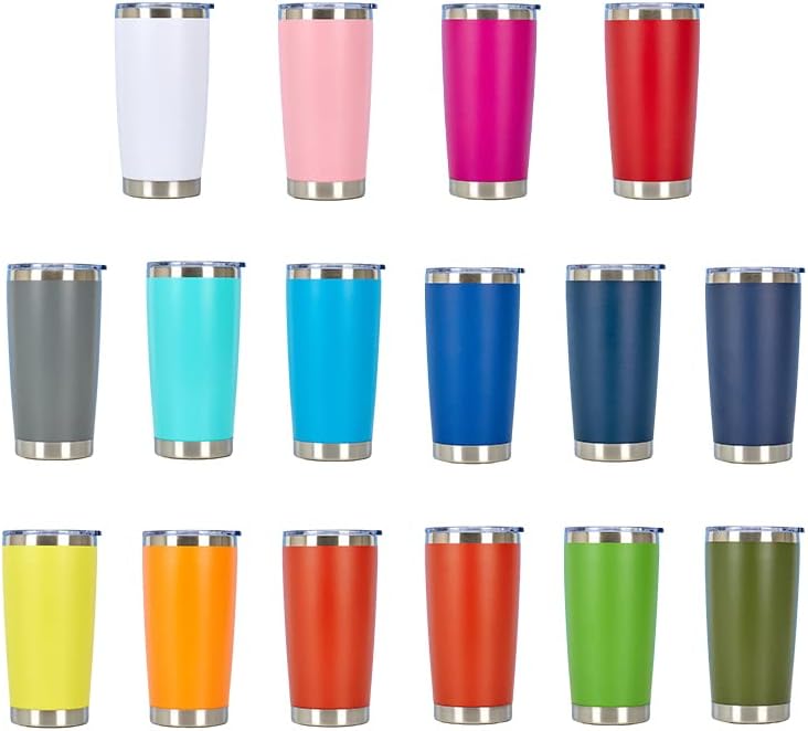 20oz Case(16UNITS) Stainless Steel Vacuum Travel Tumbler Mix Colors  (16colors mix)