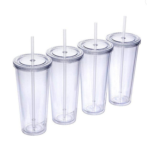 16oz Double Walled Travel Tumbler Cups in Bulk Clear Tumblers with Lid and  Straw - China Tumblers Bulk Cups and Tumbler with Straw price