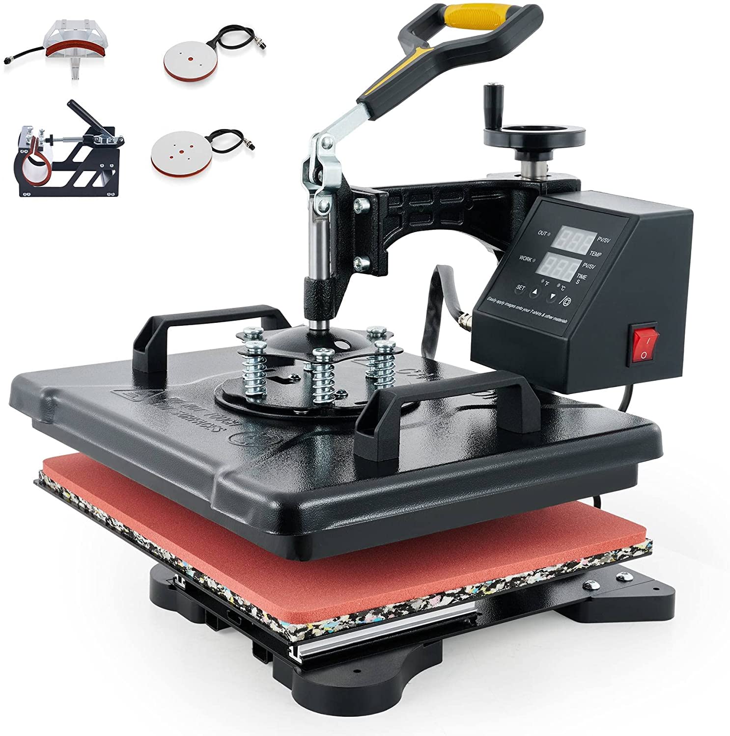 LeTkingok 110V 5 in 1 Combo Heat Press Printer- Sublimation Machine Heat  Press Machine for T-Shirts Plates/Cap/Mug/Phone Covers et(29x38CM)